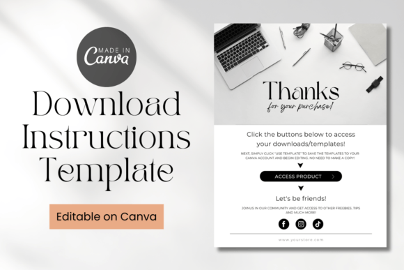 Digital Product Download Instructions. Graphic Infographics By Grow Your Biz
