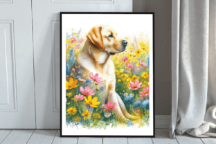 Dog Watercolor Wildflower Backgrounds Grafik Hintegründe Von Craft Fair 3