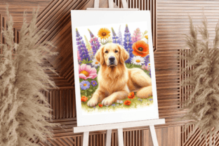 Dog Watercolor Wildflower Backgrounds Grafik Hintegründe Von Craft Fair 5