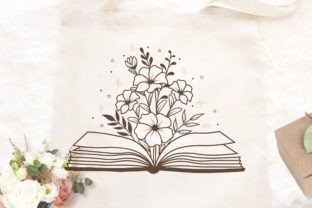 Floral Book Svg Design, Flowers Book Svg Graphic Print Templates By Chaicharee Design Shop 4