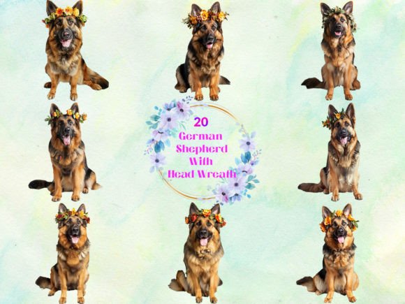 German Shepherd Dog Clipart Bundle Gráfico Manualidades Por DegitalxDesign