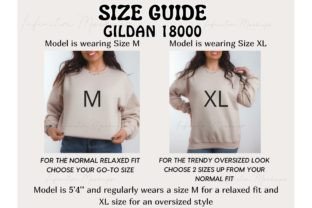 Gildan 18000 Size Chart Oversized Guide Graphic Product Mockups By InfiniTim