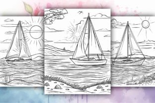 Maritime Landscape Coloring Book Pages Illustration Pages et livres de coloriage pour adultes Par likhon_art 2