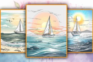 Maritime Landscape Coloring Book Pages Illustration Pages et livres de coloriage pour adultes Par likhon_art 4