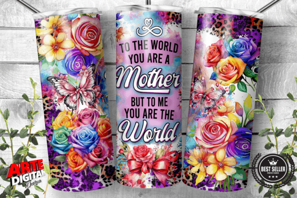 Mom Floral Mothers Day Tumbler Wrap PNG Graphic Print Templates By Arte Digital Designs