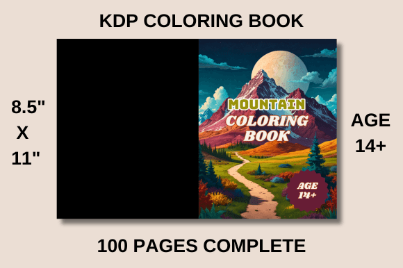 Mountain: Coloring Book for Ages 14+ Gráfico Desenhos e livros de colorir para adultos Por Digitynpro