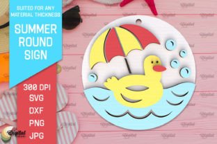 Summer Round Signs Laser Cut Bundle Graphic 3D SVG By Digital Idea 10