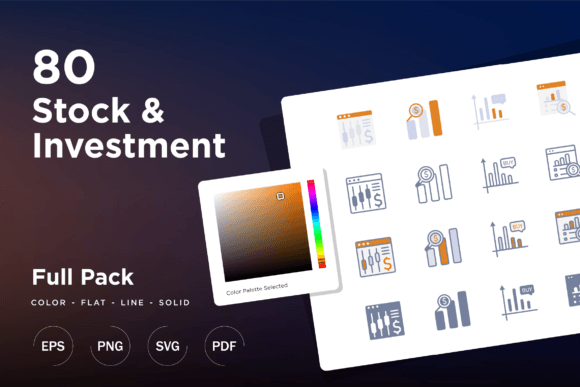 80 Stock Investment Icon Pack Graphic Icons By byemalkan