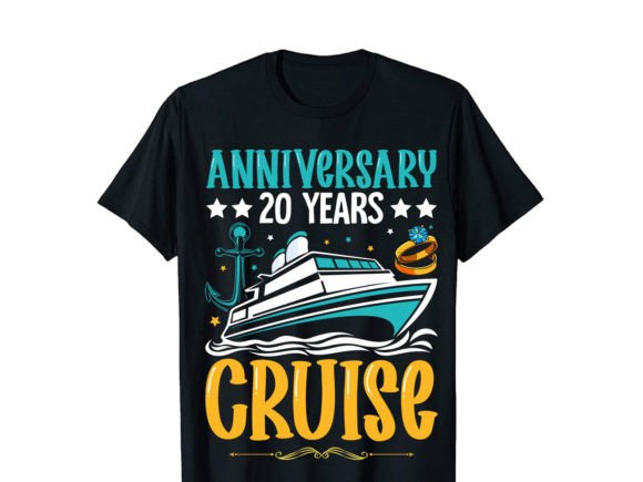 Anniversary 20 Years Cruise T-Shirt Gráfico Diseños de Camisetas Por PODxDESIGNER