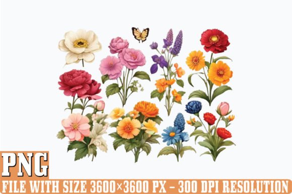 Birth Month Flowers PNG Clipart Grafik Druckbare Illustrationen Von DESIGN STORE