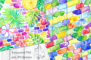 Brick Wall - Watercolor Stone Textures Graphic Textures By Prawny 4