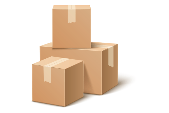 Cardboard Box Pile. Blank Closed Parcels Graphic Illustrations By vectorbum