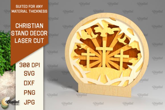 Christian Stand Decor Laser Cut SVG Grafika 3D SVG Przez Digital Idea