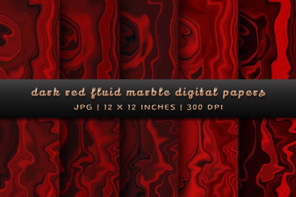 Dark Red Fluid Marble Digital Papers Graphic Backgrounds By Pugazh Logan
