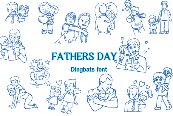 Fathers Day Dingbats Fonts Font Door Jeaw Keson