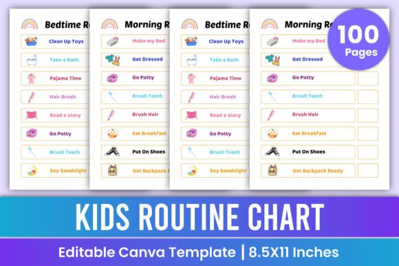 Kids Routine Chart Canva Kdp Interior Graphic KDP Interiors By Mustafiz