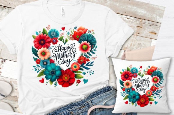 Mother's Day Flowers Sublimation Tshirt Graphic T-shirt Designs By shipna2005