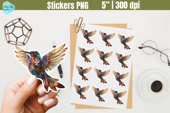 Printables Stickers | Hummingbirds Gráfico Ilustraciones Imprimibles Por Helga Art Levina