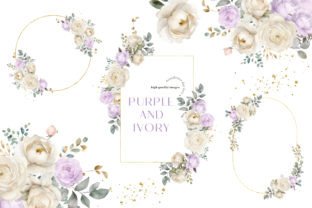 Purple Ivory Flowers Bouquets Clipart Illustration Illustrations Imprimables Par SunflowerLove 2
