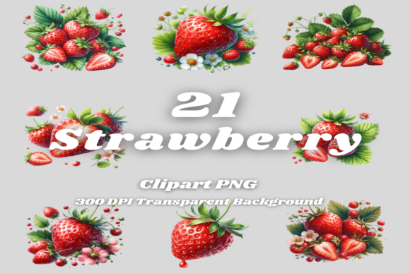Strawberry PNG - 21 Strawberry Clipart Graphic AI Transparent PNGs By WindArtMedia
