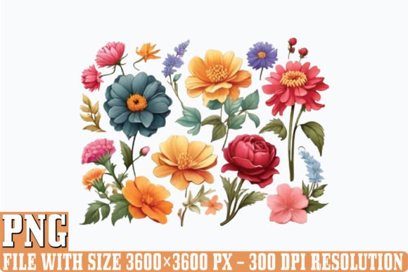 This ** Birth Month Flowers PNG Clipart Graphic Illustrations By DESIGN STORE