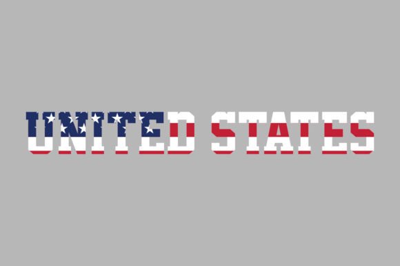 United States Word with USA Flag Graphic Illustrations By BreakingDots