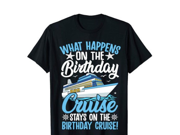 What Happens on the Cruise T-Shirt Illustration Designs de T-shirts Par PODxDESIGNER