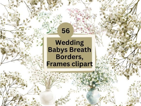 Baby"s Breath Borders & Frames Clipart Gráfico PNGs transparentes de IA Por trendytrovedigital