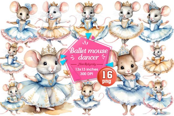 Ballet Mouse Dancer Sublimation Clipart Graphic Illustrations By Han Rolyroly