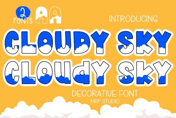 Cloudy Sky Dekorative Schriftarten Schriftart Von MRP STUDIO