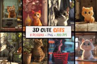 Cute Animals Backgrounds 3D Cats PNG Grafica Sfondi Di Hiago Moreira 1