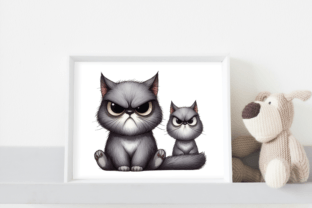 Cute Grumpy Cats Clipart - Funny Cat Png Graphic AI Illustrations By Artistic Revolution 7