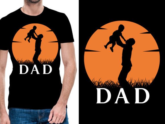 Dad Silhouette Design Graphic T-shirt Designs By sahirtshirt
