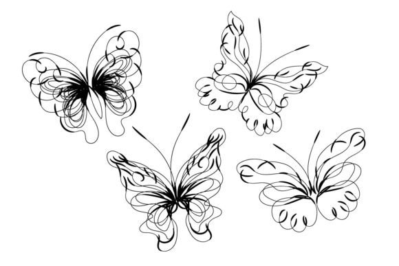 Floral Butterfly Ornament Abstract Graphic 3D SVG By st