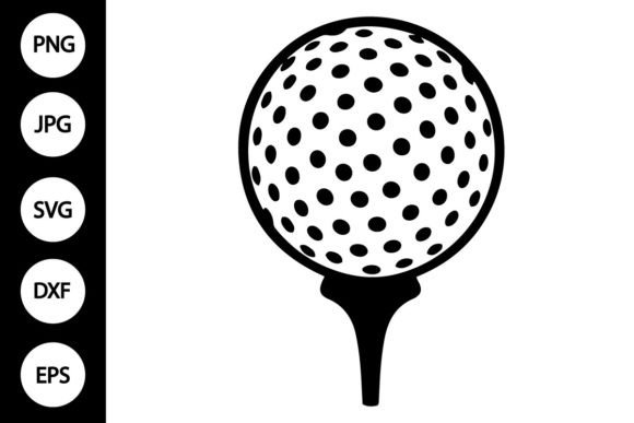 Golf Ball and Tee SVG Grafik Druckbare Illustrationen Von MYDIGITALART13