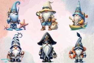 Nautical Gnome Watercolor Clipart Graphic AI Transparent PNGs By Vera Craft 3