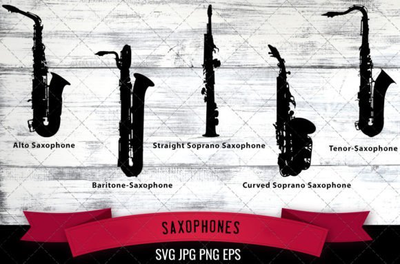 Saxophone SVG, Musical Instrument SVG Grafik Plotterdateien Von thesilhouettequeenshop