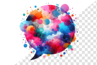 SplashTalk: Watercolor Chat Bubble Illustration Illustrations Imprimables Par Design Store