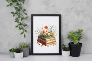 Spring Books with Wildflowers Clipart Graphic Illustrations By sagorarts 2