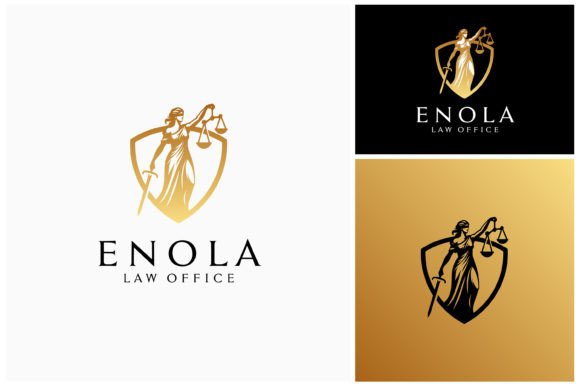 Blindfold Lady Justice Scales Sword Logo Illustration Logos Par Enola99d