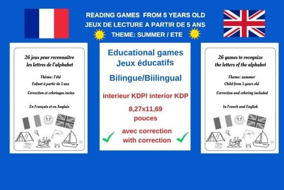 Reading Games Theme Summer from 5 Years Graphic PreK By L'Atelier Bodin