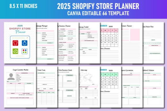 2025 Shopify Store Planner Graphic KDP Interiors By Lavlu Creative Zone