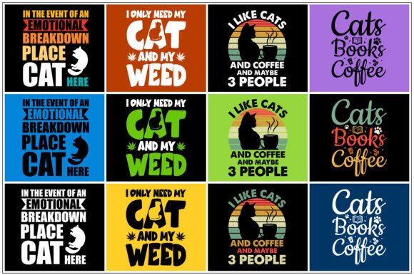 Cat T-Shirt Design Bundle Illustration Designs de T-shirts Par T-Shirt Design Bundle