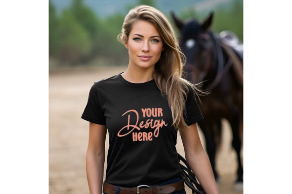 Country Western T-Shirt Mockup Gráfico Mockups de Productos Diseñados a Medida Por Mockup And Design Store