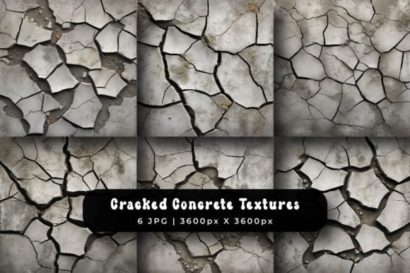 Cracked Concrete Textured Collection Graphic Textures By srempire