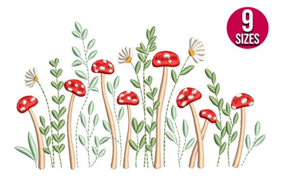 Daisy Flowers with Mushrooms Bukiety i Wiązanki Projekt haftu Przez Nations Embroidery