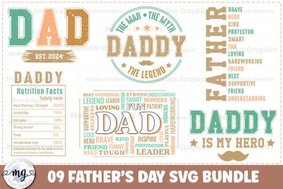 Father's Day SVG Bundle Afbeelding Crafts Door Moslem Graphics