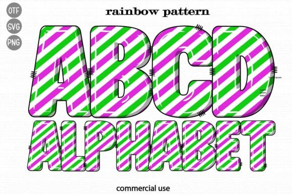 Rainbow Pattern Color Fonts Font By Kik Design