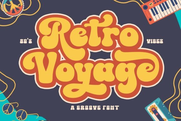 Retro Voyage Display Font By Blankids Studio