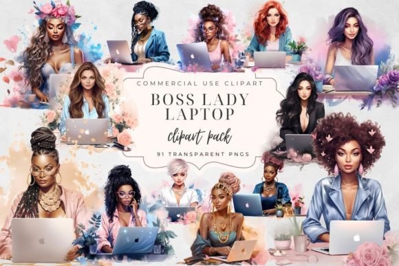 Boss Lady Babe Black Girl Clipart Png Gráfico Ilustraciones Imprimibles Por Feather Flair Art